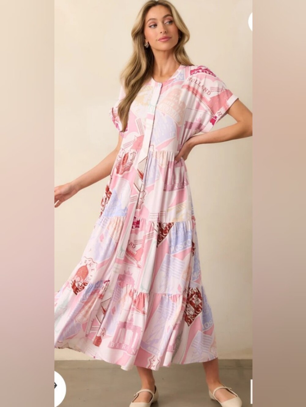 Prosperina Mallory Passport To The Sun Midi Dress.